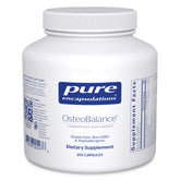 Pure Encapsulations OsteoBalance vista frontal del envase y etiqueta, confianza en calidad