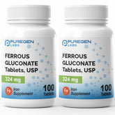 Puregen Labs frasco frontal mostrando 100 tabletas y etiqueta, confianza en calidad