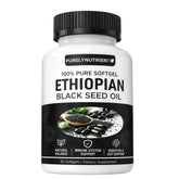 Envase frontal PURELYNUTRIENT mostrando 60 softgels y origen etíope para confianza