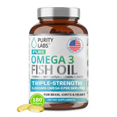 Purity Labs frasco frontal mostrando diseño y cantidad, conveniencia clara