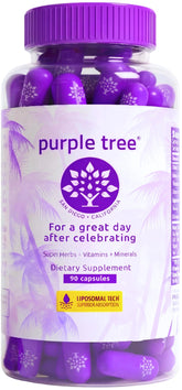purple tree frasco frontal mostrado en fondo claro con confianza de marca