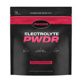PWDRS envase frontal Juicy Strawberry mostrando beneficios y formato práctico