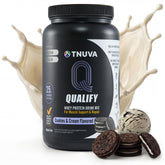 Qualify Tnuva envase frontal mostrando marca y sabor cookies & cream, aspecto apetecible
