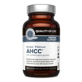Quality of Life frasco Kinoko Platinum AHCC frontal, transmite confianza