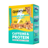 Quantum Energy Squares empaque frontal mostrando sabor caramelo almendra sal