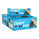 Quest frente del empaque mostrando 12 barritas y beneficios