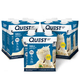 Quest empaque frontal vainilla mostrando proteína y bajo en carbohidratos