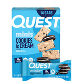 Quest paquete frontal mostrando diseño y beneficios nutricionales para compra informada