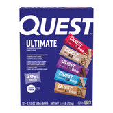 Quest pack frontal con 12 barras mostrando variedad y conveniencia