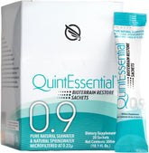 Quicksilver Scientific sobre frontal mostrando paquete y limpieza del diseño, beneficio: portátil