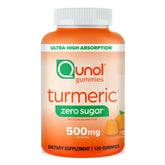 Qunol frente del envase que muestra 120 gominolas y beneficios claros