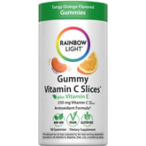 Rainbow Light frontal del empaque mostrando 90 gomitas y beneficios