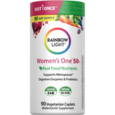Rainbow Light envase frontal del multivitamínico para mujeres 50+ mostrando diseño y cantidad