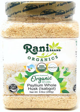 Rani Organics frasco frontal mostrando el envase y la marca, práctico y sellado
