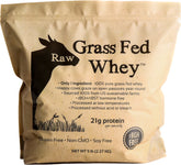 Raw Organic Whey frente del envase mostrando diseño y ventaja de pureza