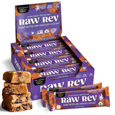 Raw Rev Glo empaque frontal mostrando 12 barras y beneficios claros