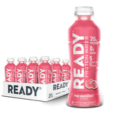 Ready botella frontal del pack mostrando etiqueta y sabor pomelo rosa, ideal para hidratación