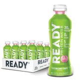 Ready botella frontal mostrando etiqueta y beneficio proteína rápida