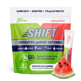 Real Ketones empaque frontal sabor sandía mostrando 30 sobres para cetosis rápida