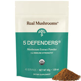 Real Mushrooms envase frontal 5 Defenders mostrando diseño y cantidad