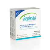 Replesta paquete frontal mostrando 4 wafers y beneficio de dosis alta semanal
