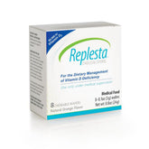 Replesta frente del empaque mostrando el diseño y la dosis clara