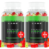Research Labs frasco frontal mostrando 120 gomitas y marca
