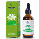Resilia Oil Of Oregano frente del envase mostrando diseño y beneficio práctico
