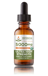 Restorative Botanicals frente del envase mostrando etiqueta clara y beneficio orgánico