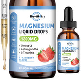 ReviNutra frontal de la botella mostrando fórmula triple magnesio y beneficios