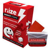 Riize empaque frontal mostrando tiras y ventajas para energizar al instante