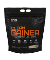 RIVAL NUTRITION envase frontal Clean Gainer mostrando tamaño y marca