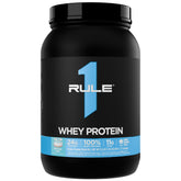 Rule 1 Proteins bote frontal mostrando diseño y cantidad para conveniencia