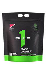 Rule 1 Proteins envase frontal de Mass Gainer Fresas & Crème mostrando el tamaño