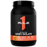 Rule 1 Proteins envase frontal Salted Caramel mostrando diseño y tamaño beneficioso