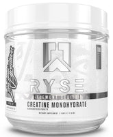 RYSE Up Supplements frasco frontal que muestra diseño y contenido claro