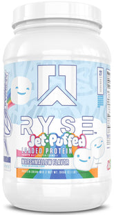 RYSE Up Supplements bote frontal del producto mostrando etiqueta y tamaño dos libras para claridad