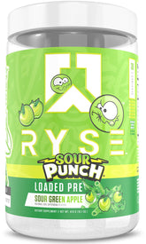 RYSE Up Supplements frasco frontal mostrando la marca y beneficio de energía