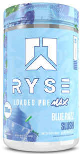 RYSE Up Supplements bote frontal de Loaded Pre Max mostrando diseño y sabor