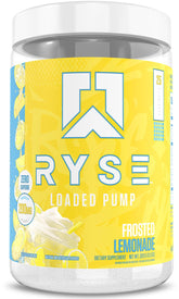 RYSE Up Supplements envase frontal que muestra la etiqueta y beneficio de bombeo