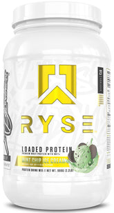 RYSE Up Supplements frasco frontal mostrando etiqueta y porciones claras