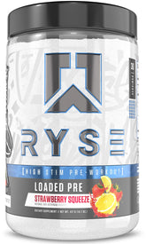 RYSE Up Supplements frasco frontal mostrando diseño y cantidad