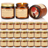 SAEUYVB estuche frontal con 24 velas aromáticas y frascos ámbar, ideal regalo