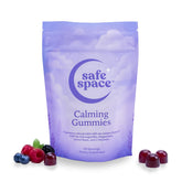 Safe Space bolsa frontal mostrando 60 gominolas y formato práctico para viajar