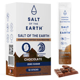 Salt of the Earth frente del empaque mostrando 12 sobres y beneficio conveniencia