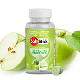 SaltStick envase frontal mostrando 60 tabletas, práctico y portátil