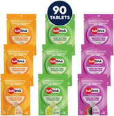 SaltStick paquete frontal mostrando 90 tabletas y variedad de sabores
