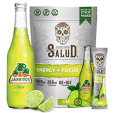 Salud x Jarritos frente del empaque mostrando sobres y beneficios