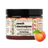 Santa Cruz Paleo frente del envase mostrando sabor durazno y 30 porciones, claridad de ingredientes