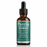 SCEZROB envase frontal Purelia Liver Restore Drops mostrando presentación líquida y beneficio de apoyo hepático